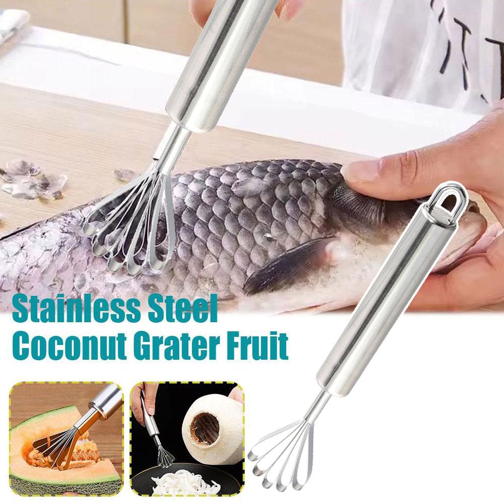 Coconut Grater Stainless Steel Knife Multi-Purpose Kitchen Vegetable Melon Fruit Meat Removal Scraper Scraping Fish Scale Tool