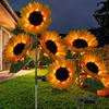 1PACK Solar LED Sunflower Garden Lights, Realistic Night Glow Energy Saving Outdoor Lighting for Garden, Lawn, Home, Terrace and Porch Decorations