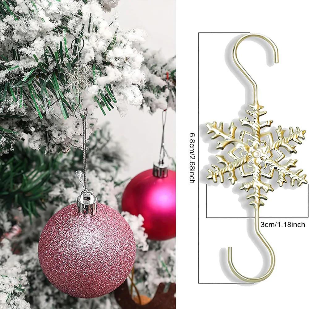 Runtow 10pcs Christmas Snowflake Hook 2025 Merry Christmas Decor for Home Christmas Tree Ornaments Xmas Navidad Gifts New Year