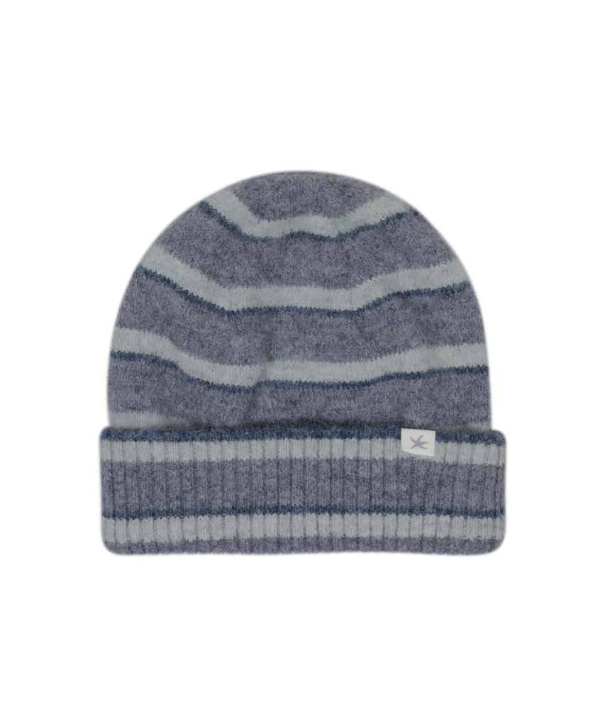 THE COLDEST MOMENT Tcm Mohair Stripe Beanie (Blue)