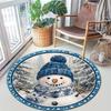 Cute Christmas Day Gift Bell Santa Claus Snowman Christmas Tree round rug Home Soft Decorative Anti slip Chair Mat Carpet Outdoor Floor Mat Carpet 6