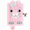 Kidea Plush Diary with Padlock, Secret Book, Notebook, Kitten, Kitten with Pompom