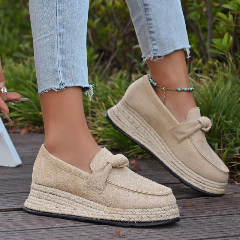 New Style Platform Shoes for Women - One-piece Slip-on Wedge Fisherman Casual Flats
