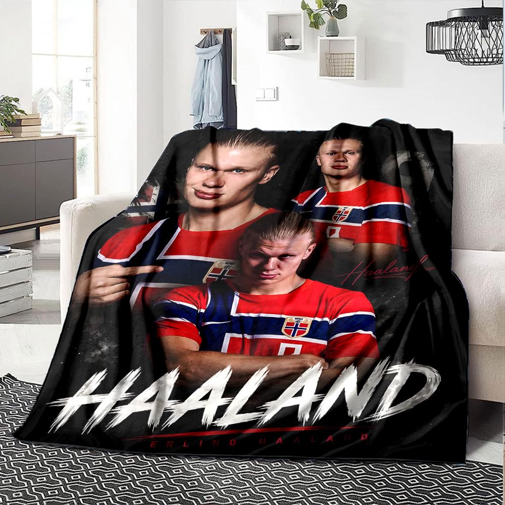 1pc Haaland12 Blanket, Gift, for Men and Women, Soft Blanket, Good for Sofa Bed Couch Travel, Lightweight Flannel Blanket