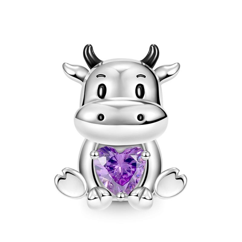 925 Silver Plated Cute Animal Charm Beads DIY Necklace Bracelet Gift Enamel Dog Panda Penguin Fashion Jewelry