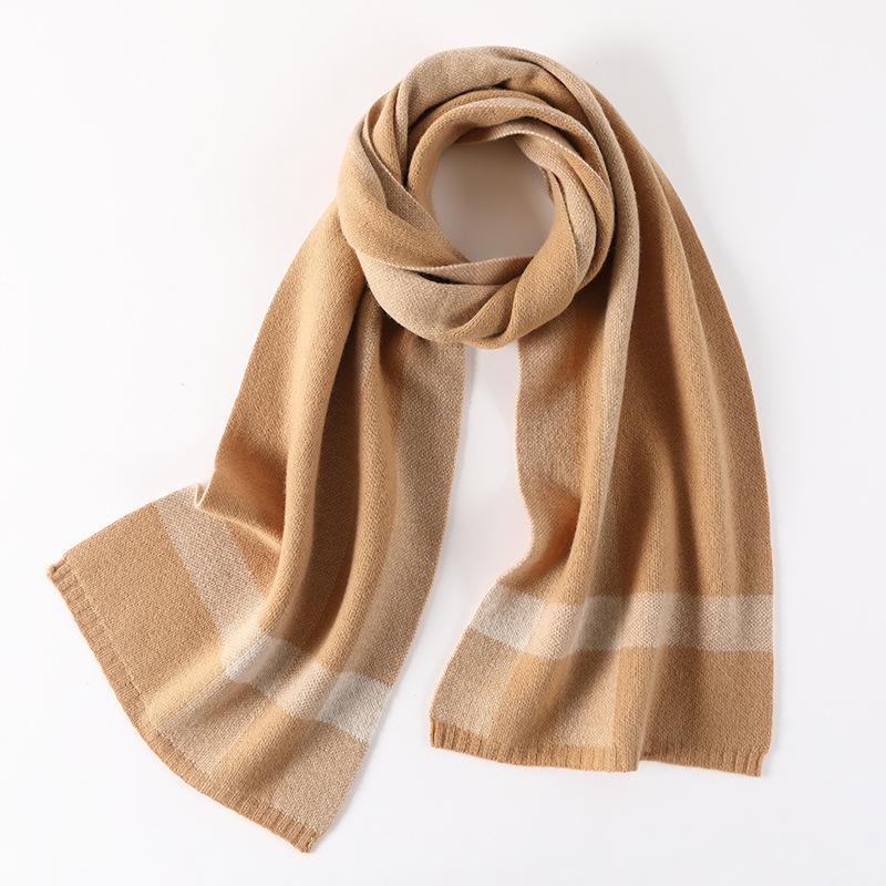 New autumn and winter scarf women's color matching double-sided wool scarf street fashion light luxury women's shawl can be