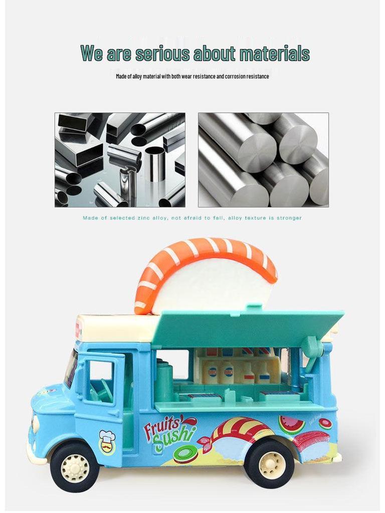 Douyin Hot Q Version Pretend Play Toy Mingyuan Hamburger & Ice Cream Car