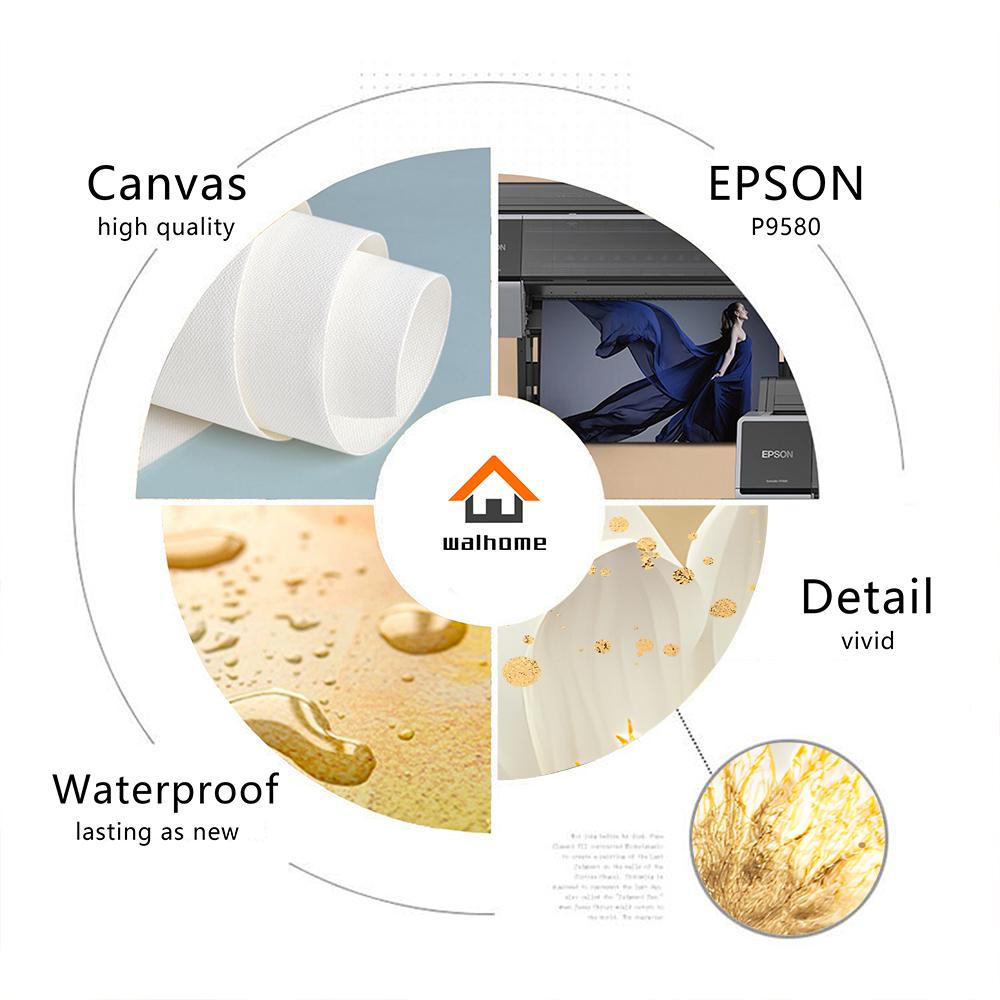 Zlatý list Bílé kvetoucí květiny Plakát Dekorativní obrazy Obrazy na plátně Nástěnné obrazy Obývací pokoj Moderní ložnice Domácí dekorace Interiér