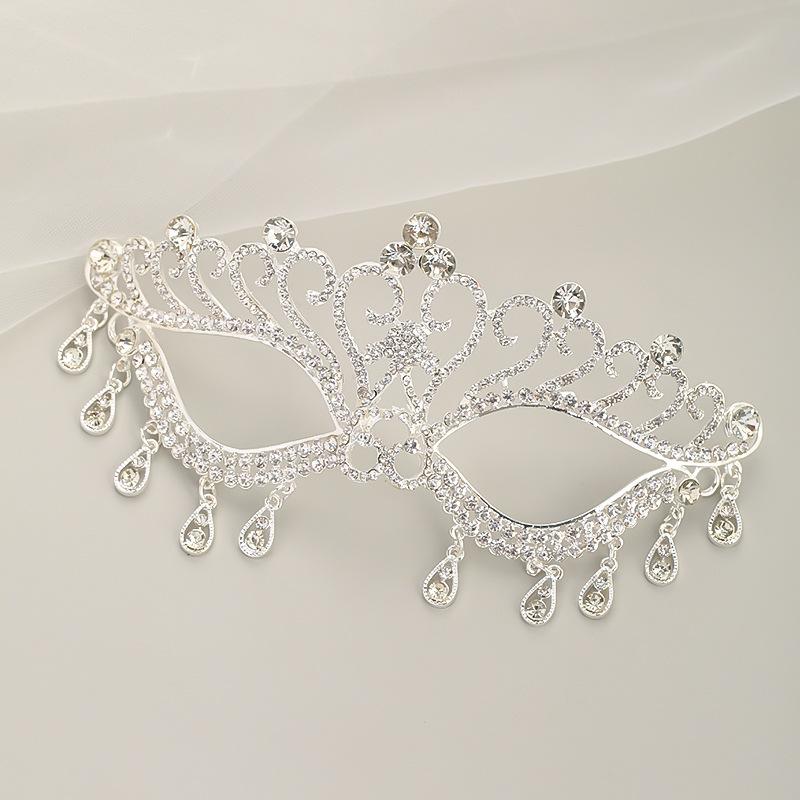 New European and American Style Mask Crown Ball Dinner Dress Accessories Bride Wedding Rhinestone Mask