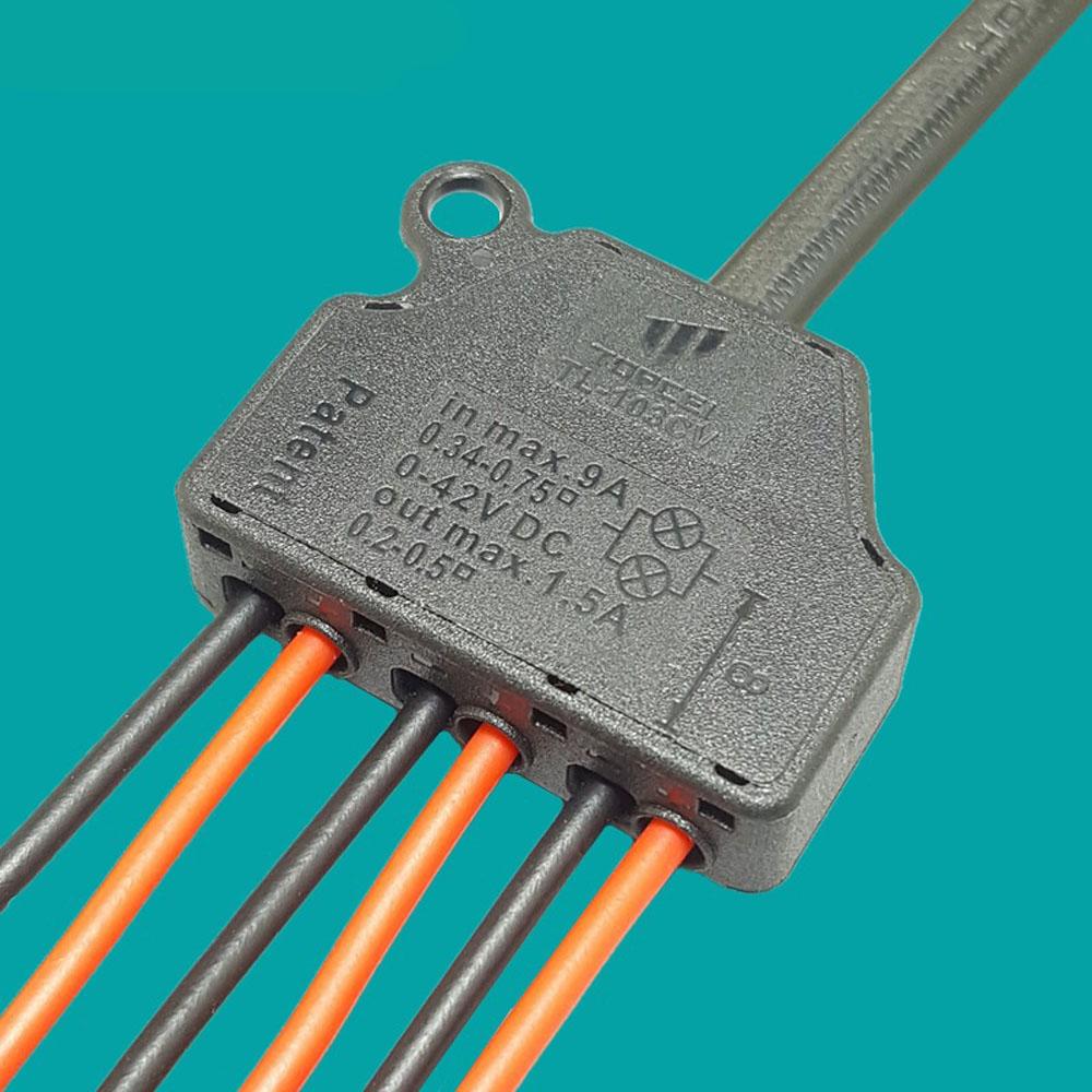 1 In 6 Out Quick Connector Quick-connect LED Splitter Terminal Splitter Connector Wire Splitter