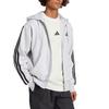 Adidas Essentials 3-Stripes Comfortable Logo Hooded Oversized Long Sleeve Jacket Men jackets Light-Gray-Mix Black JD1863