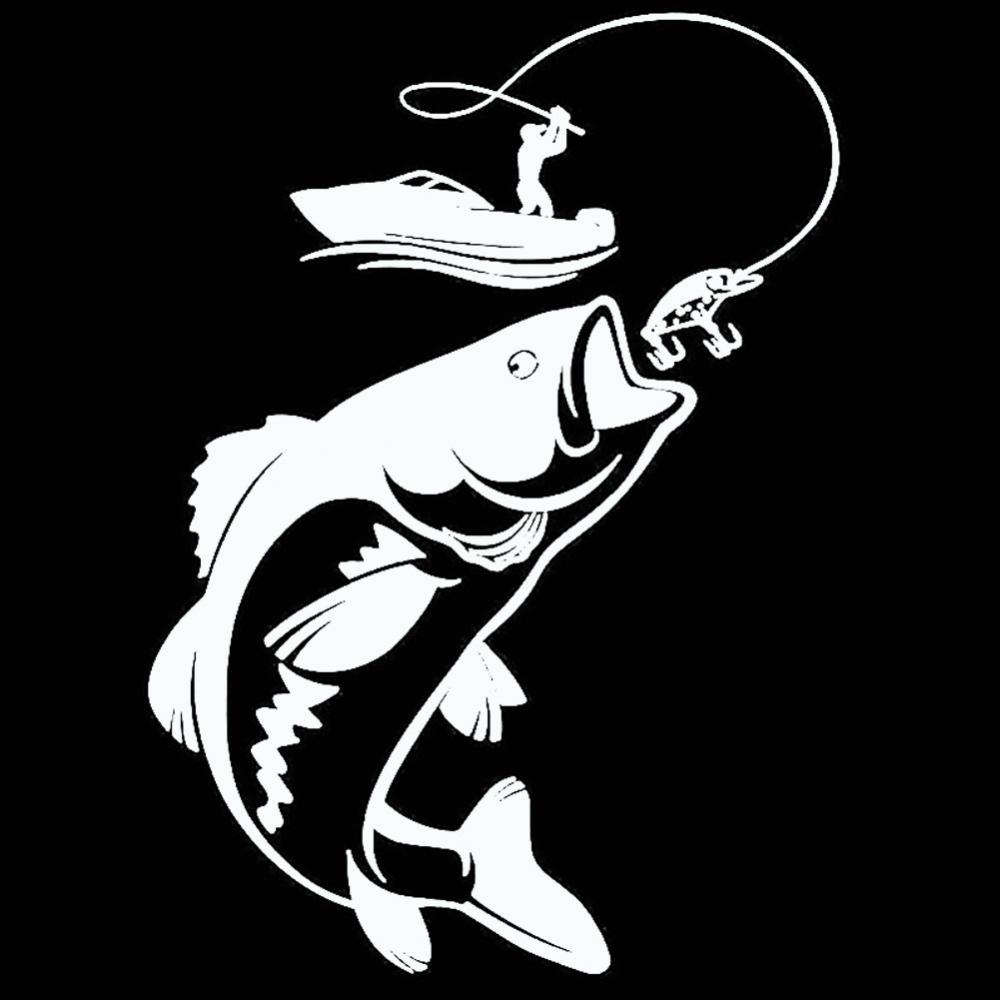 Рыбалка Рыбак Рыбная Лодка Светоотражающие Автомобильные Стайлинг Наклейки Наклейки Декор белый