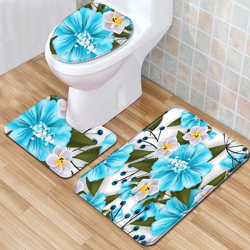 Creative Toilet Three-Piece Floor Mat Bathroom Three-Piece Carpet Doormat