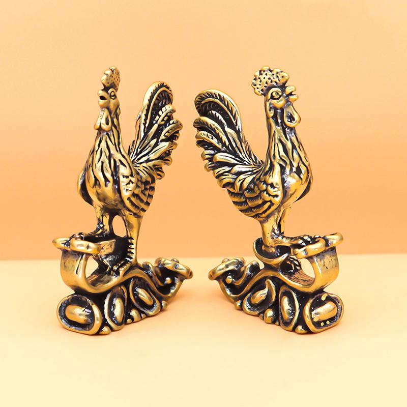 Lucky And Fortune Rooster Ornament Big Cock Bronze Figurines Solid Pure Brass Figurines Study Desktop Decorations Home Decor