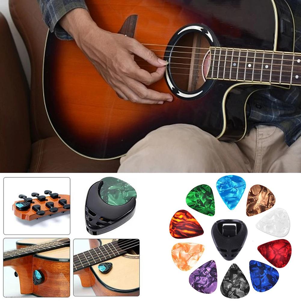 10Pcs Guitar Picks Colorful Guitar Picks with Pick Holder Ukulele Picks Multicolor Celluloid 0.46/0.71/0.96mm Guitar Accessories