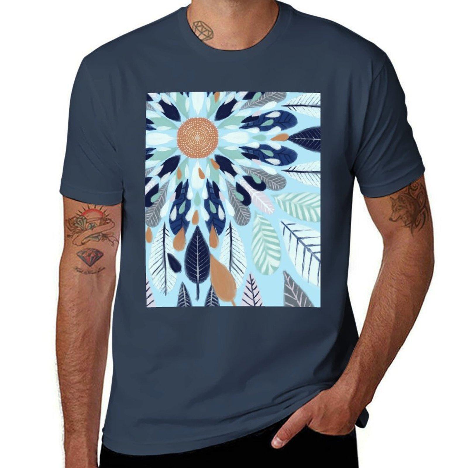 Feathers TShirt Plus Size Basic Short Sleeve Top S