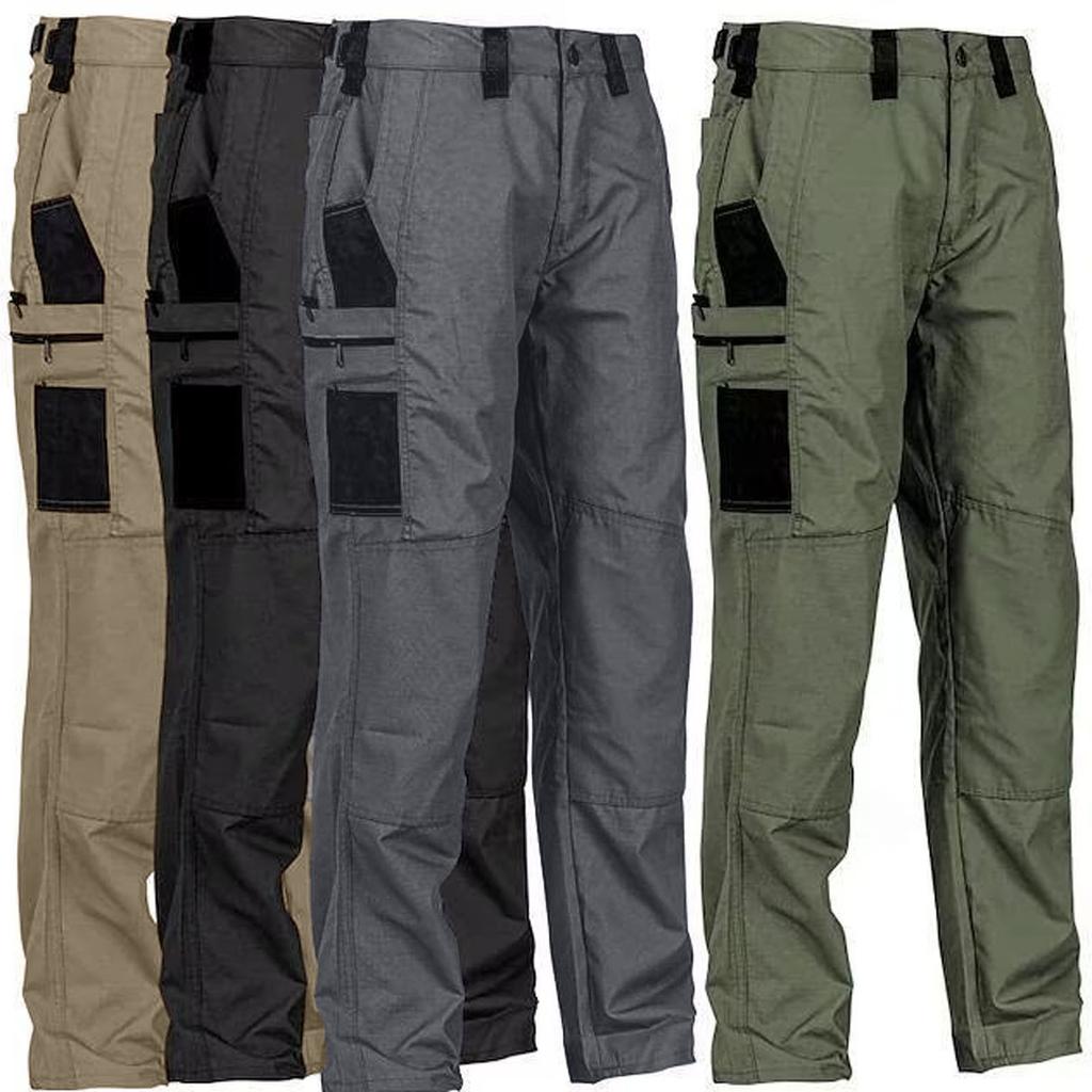 Pantalon de travail résistant à poches multiples pour hommes Coupe ample Tissu respirant Coutures renforcées Six poches fonctionnelles Pantalon utilitaire d'extérieur