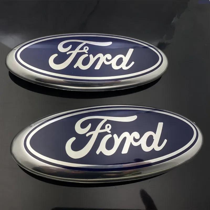 11.5X4.5cm Car h270 Front Emblem Hood Rear Badge Stickers for Ford Explorer Ranger Mondeo Focus Kuga Smax Fusion Fiesta MK6 Transit
