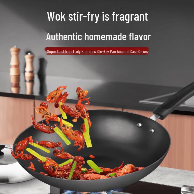 Supor Non-Coated Cast Iron Stir-Fry Wok