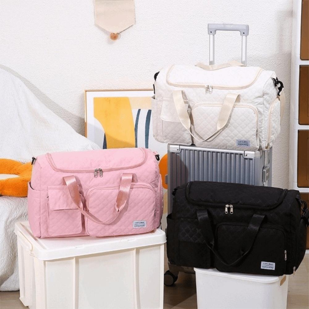 Solid Color Luggage Bag Oxford Travel Handbag Portable Sports Tote Bag Ladies