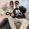 Flannel Pajamas Winter Couple Warm Pullover Women Warm Coral Fleece Student Casual Thickened Cute Home Service