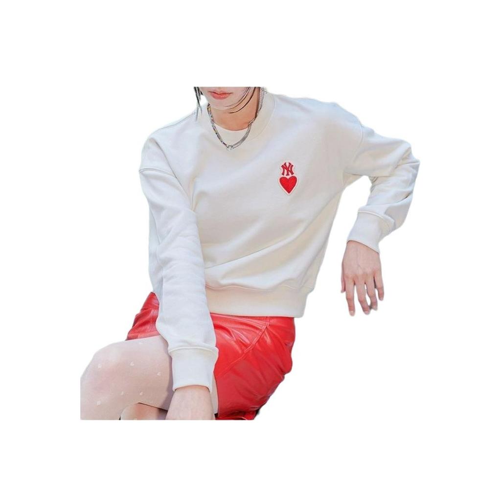 New MLB New York Yankees Sweatshirts Unisex Cream 3AMTH0234-50CRD