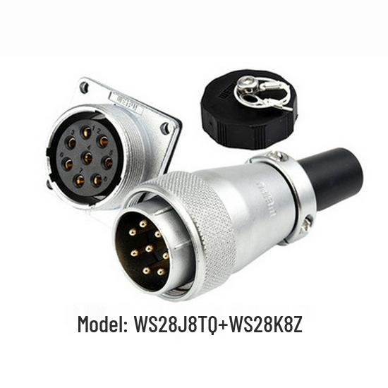 Weipu WS28 23-Pin Aviation Plug Connector, Male-Female Threaded, 479-Hole, 10P12, 16-Pin, 20/26-Pin
