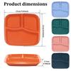 6/5Pcs Plastic Divided Plate Reusable Food Dinner Plate Stackable Canteen Lunch Tray for Kids and Adults Controlled Diet Plate