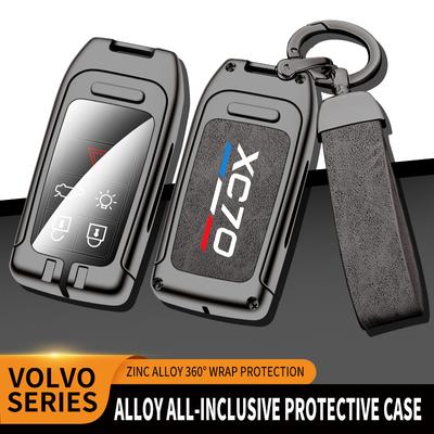 Auto TPU Zinc Alloy Key Case Bag For Volvo XC70 XC60 XC90 XC40 B5 T6 T5AWD Car Key Chain Metal Key Shell Decoration Accessories