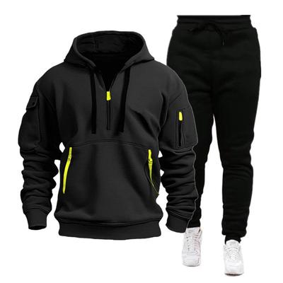 Autumn And Winter Men's Zipper Design Sweater Suit Casual Sports Hoodie Suit