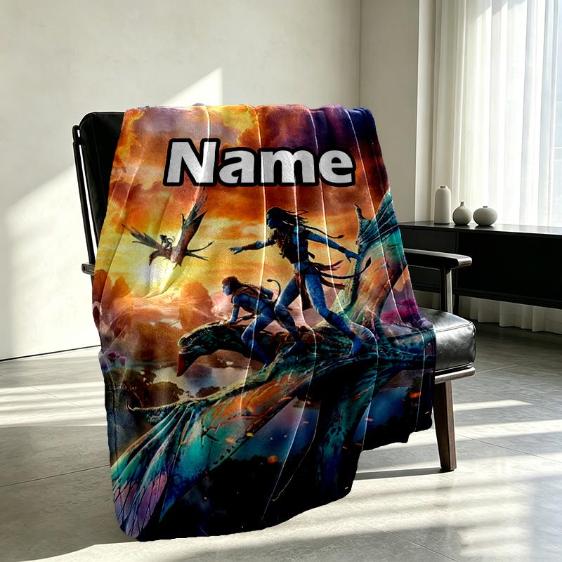 Custom Name Personalized Avatar Print Blanket, Home Decor, Bedroom, Sofa, Camping, Couch, Gifts for Birthday Christmas