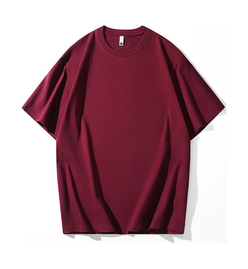 280G Heavy Cotton Short-Sleeve Dropped Shoulder Solid Color T-Shirt for Couples