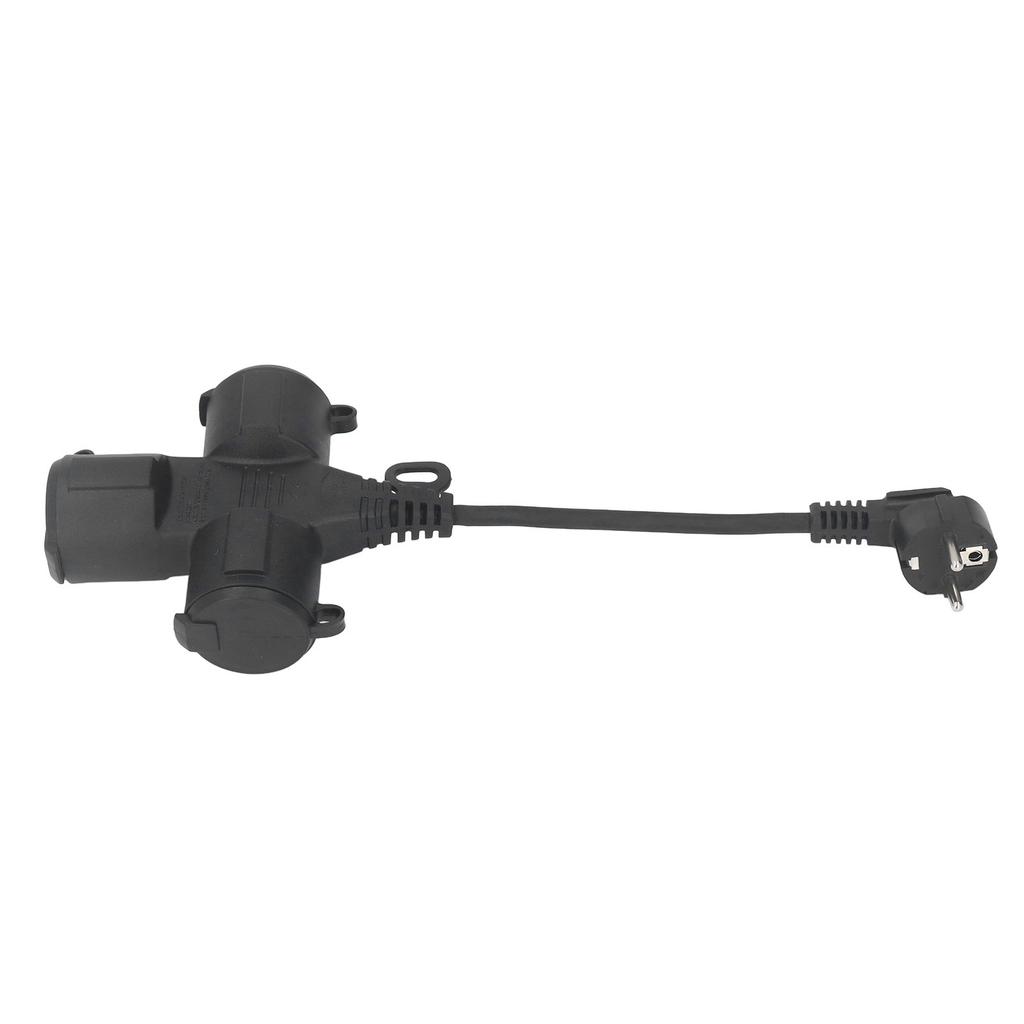 3 Way Socket Splitter IP44 Waterproof 3 AC Outlets Power Strip Extension Cable 14cm 1.5mm2 Cord