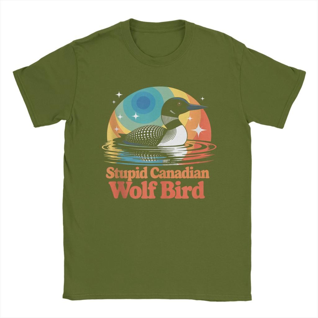 Common Loon Bird Watching Lover Stupid Canadian Wolf Bird TShirt Summer Cotton TShirts Unisex Harajuku Tee Shirt Vintage Top Tees