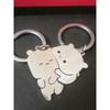 1 Pair Creativity Cute Stainless Steel Cartoon Cat Keychain Couple Animal Matching Key Ring Pendants Valentine Friendship Gift