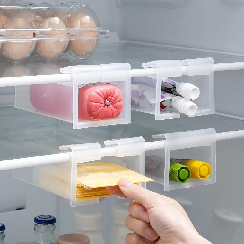 Fridge Food Storage Organizer Slide Under Shelf Transparent BPA Free Plastic Box for Kitchen Fruit Vegetable Pantry Use