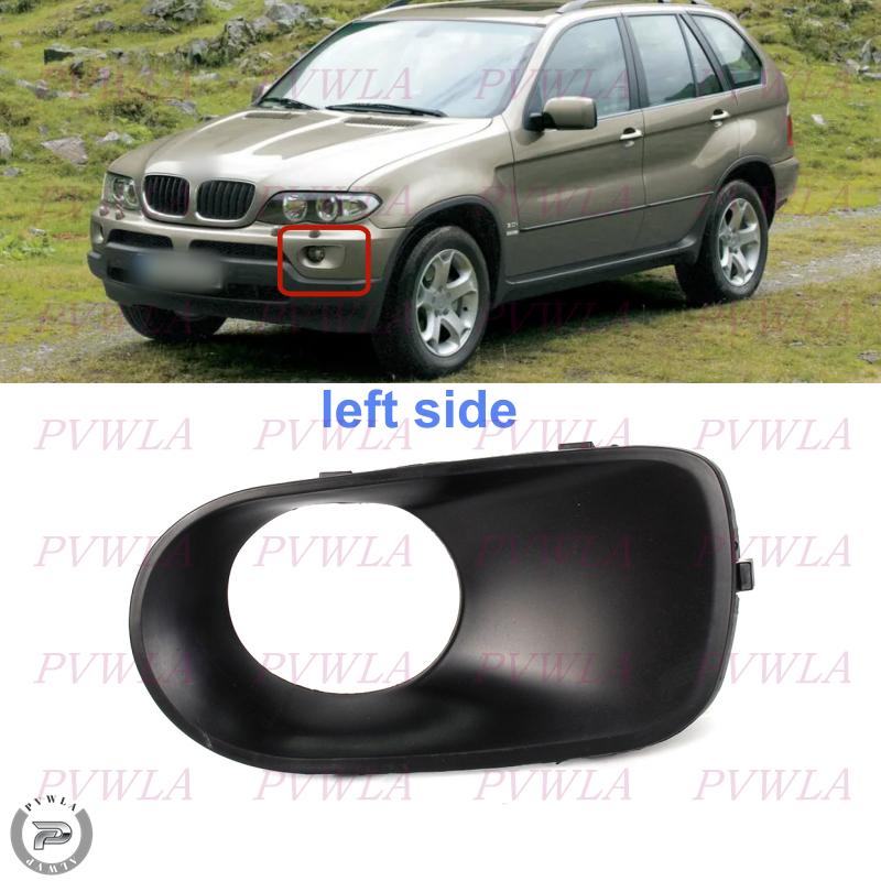 Front Bumper Fog Lights Grille For BMW X5 E53 2003 2004 2005 2006 Fog Lamp Frame Bezel Cover Grills 51117129299 51117129300