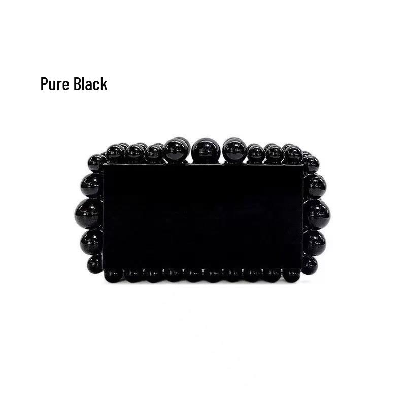 Women's Black Acrylic Crossbody Chain Bag