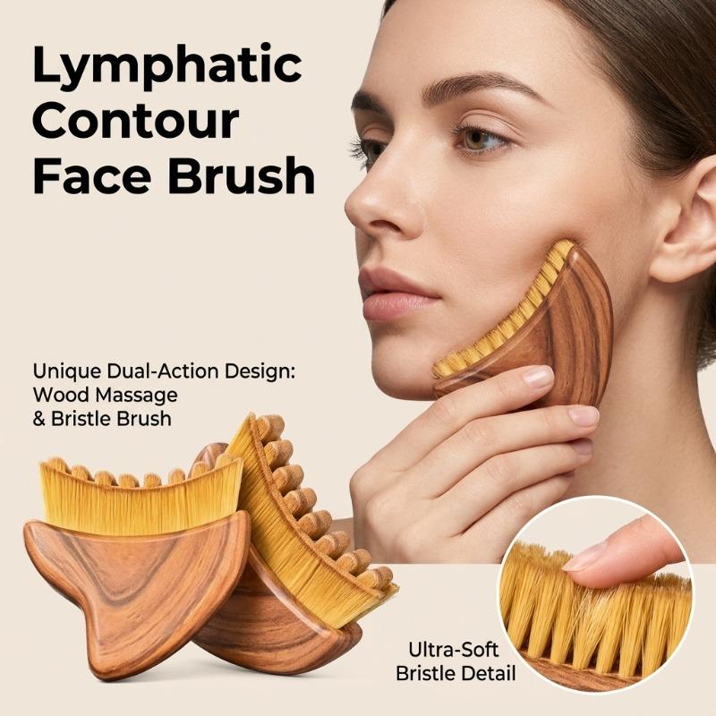 Portable Lymphatic Contour Face Brush, Facial Sculpting Lymphatic Drainage Tools, Lymphatic Drainage Massager Fit The Skin
