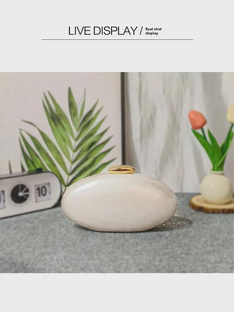 Podzimní móda 2024, akrylová lesklá večerní kabelka v evropském a americkém stylu - kabelka přes rameno ve tvaru husího vejce