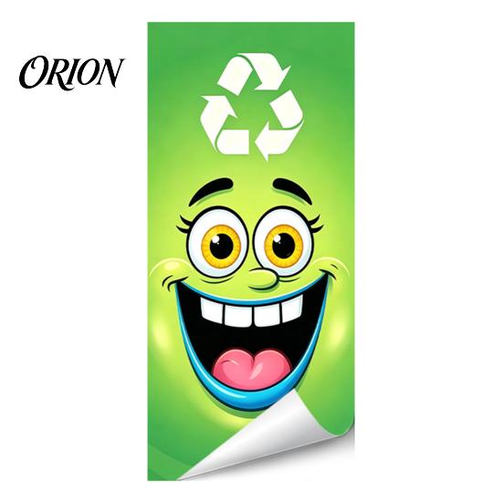 Cartoon Expression Stickers for Garbage Bins Funny Trash Can Sticker, Cute Big Eye Decorative Removable PVC Recycling Adhesive Label, Waterproof Decal