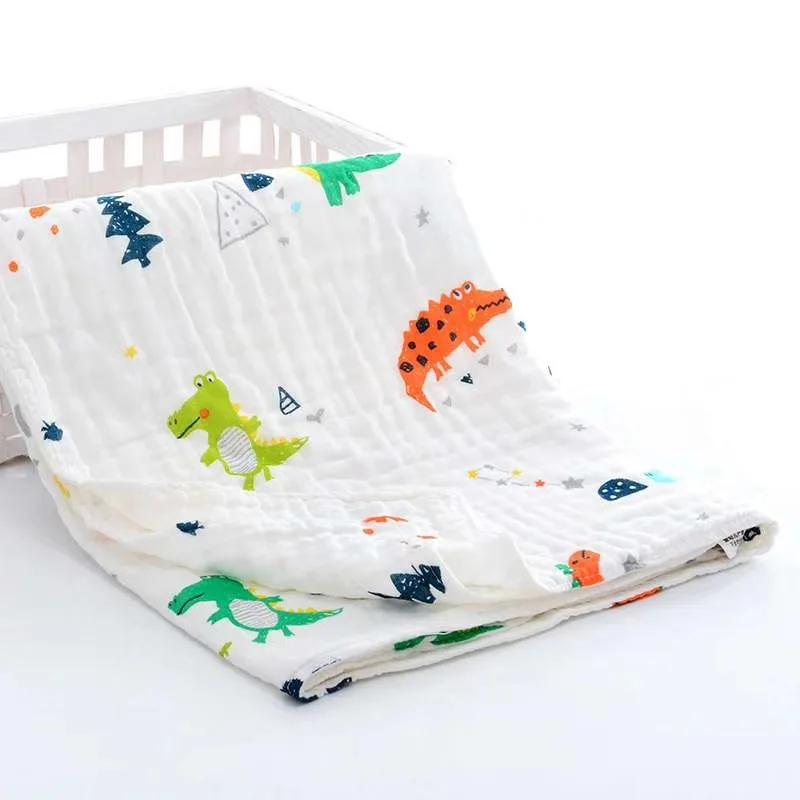 105*105cm Baby Bath Towel Boy Girl Absorbent Washable Cotton Gauze Baby Towel Blanket 6 Layers Gauze Washcloth Infant Swaddle