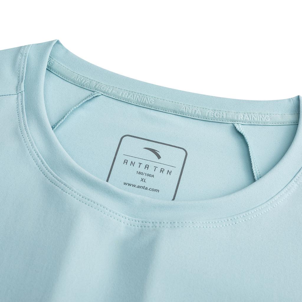 Anta Training Short Sleeve Knitted T-Shirt Summer 2026 Men tops Cloud-Smoke-Blue 952627108-2