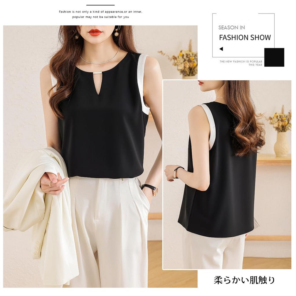 Sleeveless Chiffon Loose Perfect for and Summer [MSFQSNB] Women's Blouse, V-Neck, Summer, Fit, Slimming, Tucked, Casual, Figure-Flattering, Stylish,