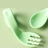 Training Solid Color Portable Tableware Sets Baby Infant Training Twist Fork Spoon Suit 2Pcs/Set