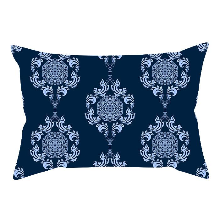 

New Chinese-style Blue and White Porcelain Pillowcase, Classical Blue Geometric Pillow Cover, Short Pile Printed Home Sofa Cushion Cover 45 * 45CM (excluding pillow core)
