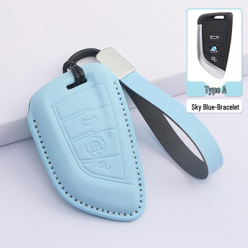 Housse en Cuir pour Clé à Lame BMW Série 5, Série 3, X3, X1, X5, X6 avec Boucle