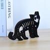 Spooky Halloween Wooden Owl Lamp Ornament Carved Animal Tabletop Decoration for Home Party Room Decor and Gifts