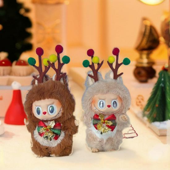 Labubu Μοντέρνο Χριστουγεννιάτικο Βελούδινο Σακίδιο Πλάτης Κρεμαστό Μπρελόκ Στολίδι Δώρο