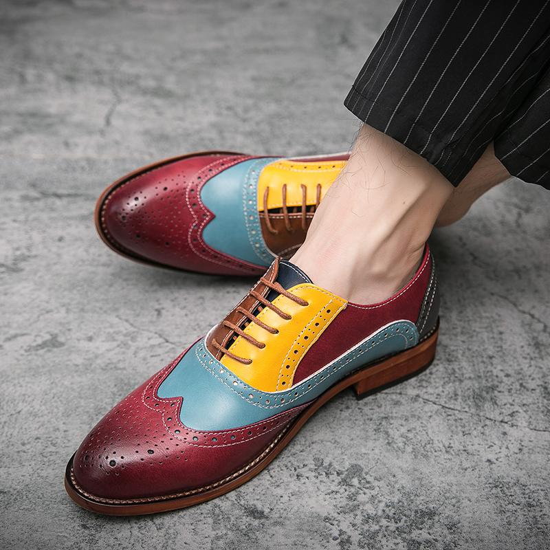 Men's leather shoes, wedding casual, comfortable and fashionable dress shoes, formal business men's office shoes